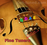 fine tuners on a violin